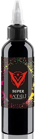 Baodeli Elemental Tattoo Supplies schwarze Tinte (60 ml), perfekt für Futter und Schattierungen, Tribal, permanent, stabil, echte schwarze Tinte, 1 Flasche