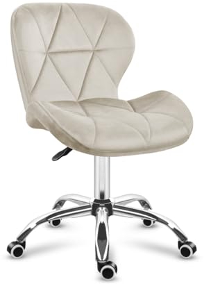 MARK ADLER Future 3.0 Chaise de Bureau Moderne | Velours rembourré | Confortable | Hauteur réglable | Charge Max 130kg | Respirante et pivotante | Beige