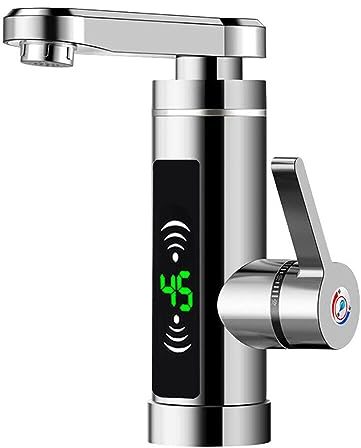Rubinetto elettrico a LED 3000 W rubinetto elettrico per bagno/cucina scaldabagno (argento)