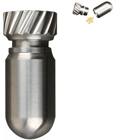 Titan Pillendose mit Schlüsselanhänger,Wasserdichter Organizer Reise Pillenetui Erste Hilfe Pillenbehältern,Outdoor Tablettendose Notfall-Kapsel,für Urlaub, Reisen, Camping, Outdoor(1 Stück)