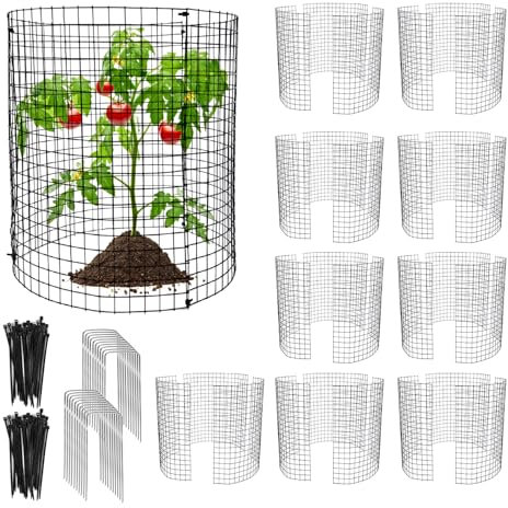 Runder Pflanzenschutz von Tieren, 30,5 x 30,5 cm, Metallgeflecht, um Tiere fernzuhalten, Gartenschutz, Hasenbarrikaden, Drahtpflanzenschutz für Kaninchen, Hühner, Enten, 10 Stück