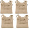 MAGMA Fino Stuhlkissen Sitzkissen Schleifenband Auflage Polster Stuhl Stuhlauflage Rattanstühle extra dick Esszimmerstühle 4er Set Indoor Outdoor (Beige)