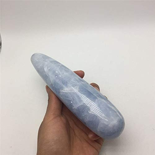 FURREN Natürlicher Celestine-Kristall-Edelsteinstab, Blauer Celestine-Kristallstab, Massage |s| - Reiki-Kristallstein