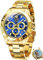 OLEVS Hommes Doré Bleu Montre Automatique MéCanique Automatique en Acier Inoxydable Lunette Lumineuse éTanche Montres De Luxe