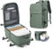 SZLX Zaino Ryanair 40x20x25 Bagaglio a Mano Easyjet Donna Zaino da Viaggio Aereo Borse da Cabina Impermeabile Uomo Adatto a PC da 14 pollici Travel Backpack per Sportivo Trekking,Verde oliva