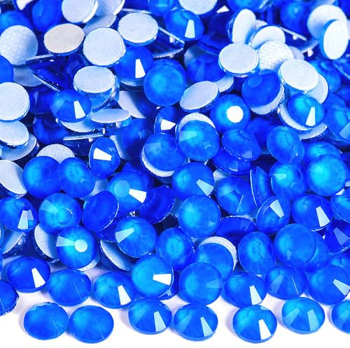 Blinginbox Hotfix Rhinestones for Clothes,1440pcs Hot Fix Rhinestones Crystal Gems for Crafts Decoration, Blue Neon, SS10