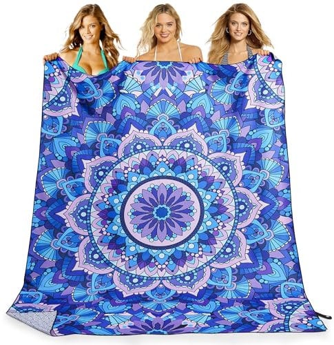 KUOGAS Strandtuch XXL 200x145 cm,Groß Schnelltrocknendes Mikrofaser Handtuch, Sandfrei Badetuch,Stranddecke Damen strandhandtuch