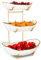 XUDREZ Obst Etagere mit 3 Etagen Obstschalen aus Keramik, Platzsparendes Obstkorb Etagere für die Familie - Moderne Obstschale, Geeignet für Gemüse, Obst, Snacks, Süßigkeiten (White A)