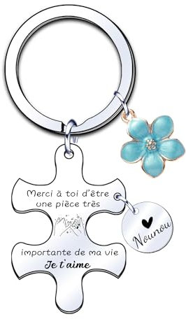 JRZDFXS Cadeau Nounou,Porte Clé Nounou,Cadeau Nounou Noel,Cadeau Nounou Original fin de Contrat,Cadeau pour Nounou Porte Clef Cadeaux Nounou Merci Cadeau Noël Nounou Porte Clés Nounou (3)