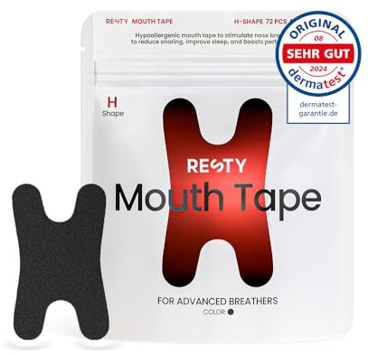 Resty® Advanced H-Shape Sleeptape Mundpflaster - 72 Stück, Anti Schnarch Mouth Tape Für Besser Schlafen, Nasenatmung, Schnarchstopper Hilfsmittel Gegen Schnarchen