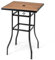 GIANTEX Mesa de Bar para Patio con Tablero de Madera Sintética, Mesa de Bistro Alta con Estructura de Metal, Orificio para Sombrilla, Mesa de Café para Jardín, Piscina, Balcón