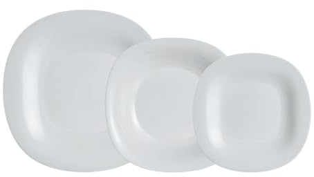 Luminarc Carine Gris Vajilla Opal 12 Piezas - 4 Personas Opal Apto Microondas Apto Frigorífico Ecológico