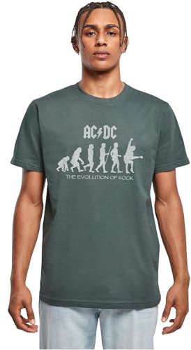 Merchcode Mp5011714-acdc-Evolution of Rock T-Shirt Camiseta, Verde, M Hombres