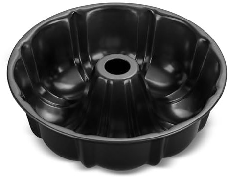 Homikit Gugelhupf Backform, 25,4cm Karbonstahl Gugelhupfform, Rund Kuchenform für Gugelhupf Brot, Schwarz Napfkuchenform Bundform, Antihaftbeschichtet, Leicht zu lösen & Leicht zu reinigen, Robuste