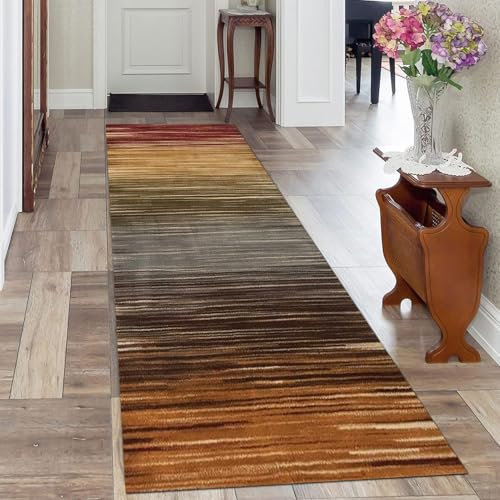 SXBHDM Läuferteppich für Flure, rutschfest, waschbar, 1 m, 1,5 m, 2 m, 2,5 m, 3 m, 3,5 m, 4 m, 4,5 m, 5 m, 6 m, Lange Teppichläufer, Küchenläufer, Flurläufer, bunt(100×600cm)