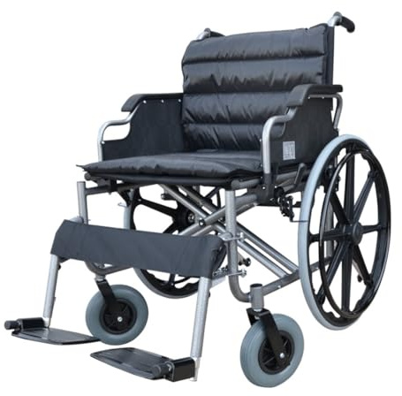 THIRA Faltbarer Bariatrischer Rollstuhl Robust XXL Schwarz