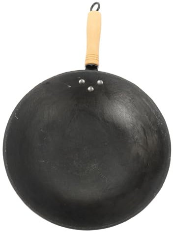 Ciieeo Sartén Wok de Estilo Chino de Material Resistente para Estufas Sartén de Uso Diario Wok para Estufa de Gas Juego de Utensilios de Cocina