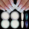 4-Box Weiße Perle Chrom Nagel Pulver Aurora Meerjungfrau Irisierendes Pulver Holografischer Spiegel Effekt Chrom Nagel Glitter für Frauen Mädchen Nail Art Supplies Maniküre Dekorationen