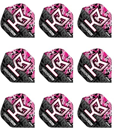 RED DRAGON Professioneller Spieler Keegan Brown Hardcore Prämie Standard Extra dick - 100 Mikron - Dart Flüge 3 Satz Pro Packung (9 Dart Flüge insgesamt)