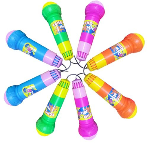 Toddmomy 8pièces Microphone Jouet Garçon Fille Echo Simulation Micro Karaoké pour Garçons Filles Couleurs Aléatoires