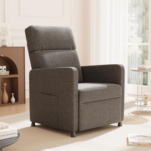 Devoko Relaxsessel, Fernsehsessel mit Liegefunktion, TV-Sessel mit Liegefunktion, Einzel Liegesessel Relaxsessel Elektrisch für Wohnzimmer, Schlafzimmer, Grau