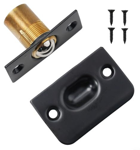 Adjustable Door Catch Lock for Closet Doors Ball Bearing Latch Set with Brass and Stainless Steel Construction