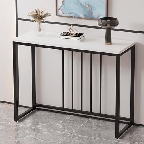 Console d'entrée en marbre avec miroir, meuble TV mural moderne, meuble TV flottant, console multimédia murale, meuble de divertissement en bois avec porte à rabat, éclairage LED, design à d