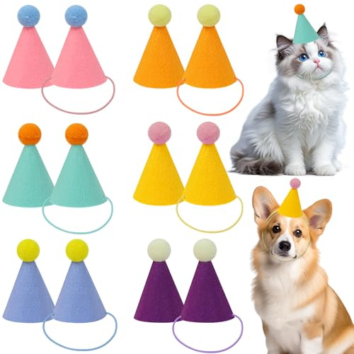 LARDUX 12 Stück Mini Partyhüte in sanften Farben für kuscheltiere,Kegelhüte für Geburtstagspartys für Stofftiere,für Kinder und Erwachsene, keine Montage erforderlich wiederverwendbar.