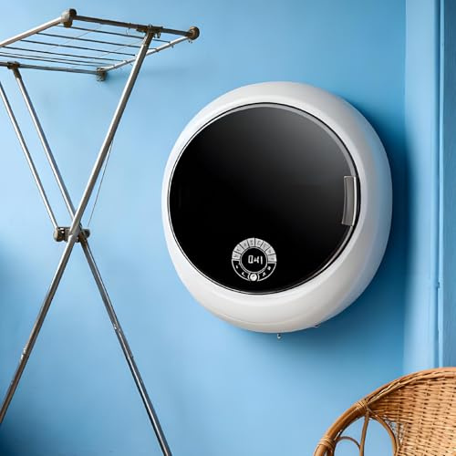 HuanSebesity 15 Minutes Quick Wash Electric Washer,Wall Mounted Washing Machine,Mini Underwear Washer,Touch Panel,Caravan Washing Machine,Intelligent Anti-Fall White