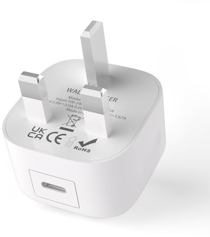 USB C Charger Plug UK for iPhone Charger, 20W USB C PD Wall Charging Block Fast Charging Power Adapter for Apple iPhone 17 Air 16 Pro 16 Pro Max 16 Plus 15 14 13 12 11 Series, iPad Pro/Air