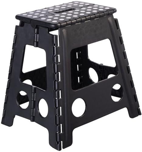 Semptec Urban Survival Technology Hocker: Faltbarer Tritthocker, bis 150 kg, anti-rutsch-beschichtet, 39 cm Höhe (Klapp-Hocker, Klapphocker Kinder, Stuhl)