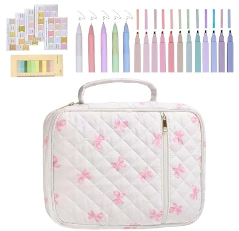 Bible Femmes - Instruments d'apprentissage chrétien, avec étui, 12 surligneurs colorés, 5 stylets, 75 signets, 200 étiquettes d'étude biblique religieuse | Prière, maman, professeur, école
