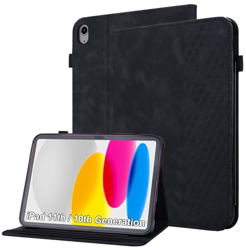 Vaitasy Coque pour iPad A16 11ème Gén 2025/ iPad 10ème Gén 2022 | Imprimé Briques Tablette Étui pour iPad A16 2025 Coque con Fente pour Carte Noir