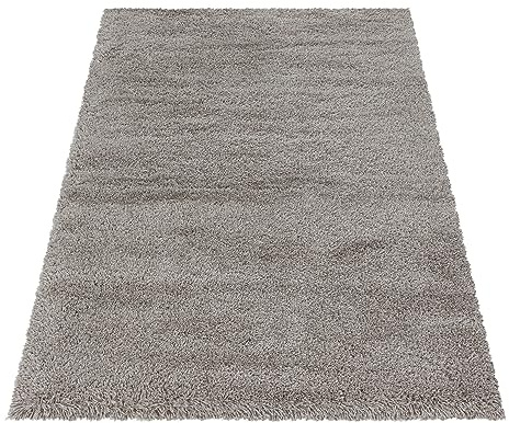 KADIMA DESIGN Kuschelteppich Hochflor Einfarbig Uni Weich Flauschig Waschbar Strapazierfähig Beige 80x150 cm Wohnzimmer Fußbodenheizung geeignet Schadstoffgeprüft | SALZACH