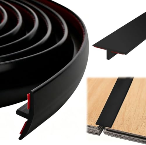 Linzerry 5m Schwarzer T Profil Laminat Übergangsprofil Selbstklebend Silikon 2cm Breit Übergangsleiste Boden Türschwellen Leiste Übergangsprofil Übergangsschiene Für Türschwellen Laminat Fliesen