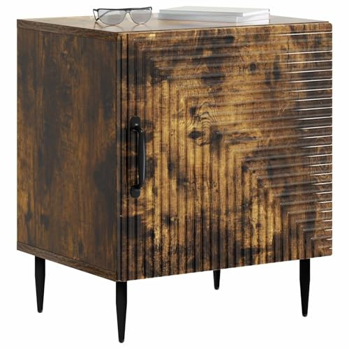 vidaXL Nachttisch Geräucherte Eiche 43 x 34,5 x 50 cm Holzwerkstoff, Vintage Nachttisch, rechteckiger Stauraum, kompakter Beistelltisch, Elegantes Schlafzimmermöbel, praktischer Organizer