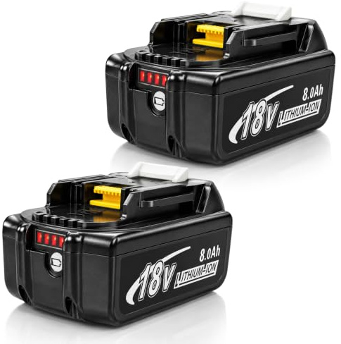 2 Stück 8Ah Lithium-Ionen Ersatzakku Kompatibel mit Makita Akku 18V