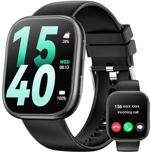 Hwagol Smartwatch Damen Herren, 1.83 HD Fitnessuhr mit Telefonfunktion, Fitness Tracker mit SpO2 Pulsmesser Schlafmonitor Schrittzähler, 110+ Sportmodi Sportuhr, IP68 Wasserdicht Smart Watch