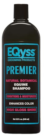 EQyss Premier Equine Shampoo - Conditions & Moisturizes Horse's Coat, Mane & Tail - Enhances All Coat Colors, Promotes Shine, Silicone Free (32 oz)