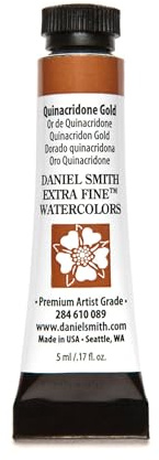 Daniel Smith 284610089 Extra Fine Watercolors Tube, 5ml, Quinacridone Gold, 0.17 Fl Oz (Pack of 1)