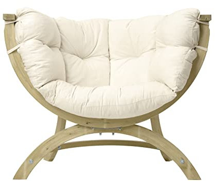 AMAZONAS Lounge Sessel Siena UNO Natura aus FSC Fichtenholz ca. 120 x 95 x 60 cm bis 150 kg in Weiß