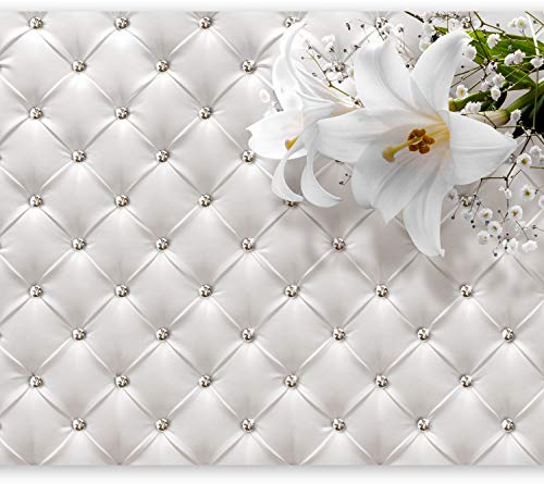 murando - Vlies Fototapete Blumen Leder-Optik Abstrakt Vlies Tapeten Wandtapete XXL Moderne Wanddeko Design Wand Dekoration Wohnzimmer Schlafzimmer Büro Flur