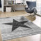 VIMODA Stern Jugendzimmer Wohnzimmer Teppich Grau Trendiger Kurzflor Teppich Stern Stylish Accessoire, Maße:60 x 110 cm