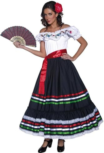 Traditional Mexican Woman Fancy Dress Costume