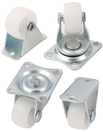 - Bulldog Castors Nylon-Lenkrollen, 25 mm, für Möbel, Geräte, Anlagen, kleine Rollen, maximale Tragkraft 50 kg pro Set, 4 Stück