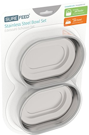 Sure PetCare | Lot de 2 Bols en Acier Inoxydable SureFeed, compatibles avec Les Distributeur de Nourriture à Puce électronique SureFeed et SureFeed Connect, et Le Bol hermétique