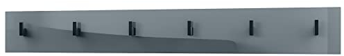 Vladon Wandgarderobe Wandpaneel Garderobenpaneel Linea, Made in Germany, in Grau Hochglanz