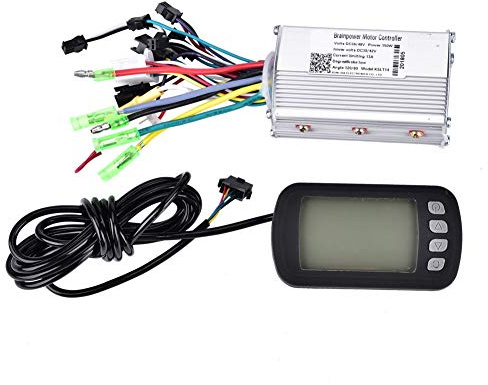 Dioche Motor Brushless Controller, 36V / 48V 350W elektrischer bürstenloser Geschwindigkeitsregler mit LCD-Display Gute Wärmeableitung für E-Bike Elektro Bike Roller