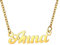 U7 Damen Namenskette 18k vergoldet Halskette mit Name Anna 45+5cm Schlüsselbein Kette einzigartige Kurze Kette Modeschmuck Accessoire für BFF Geburtstag Weihnachten