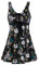 Wantdo Femme Maillot 1 Pièce Maillot de Bain Jupette Amincissante Slim Cache Ventre Maillot avec Jupe Elégant Plage Tankini Floral Push Up Grande Taille Fleur Prunier 54